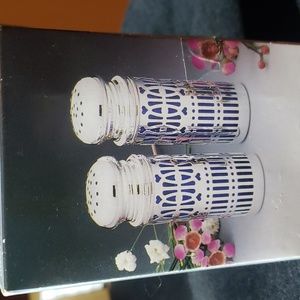 Cobalt Blue Silver Plated Salt and Pepper Shakers.  Brand New.